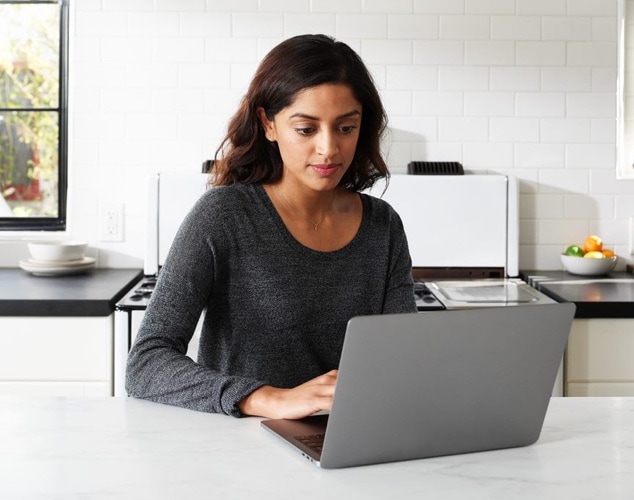 Woman using laptop