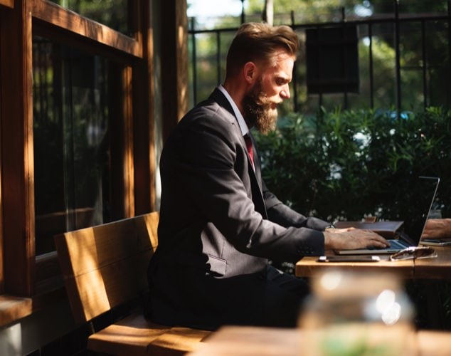 Man sitting at laptop