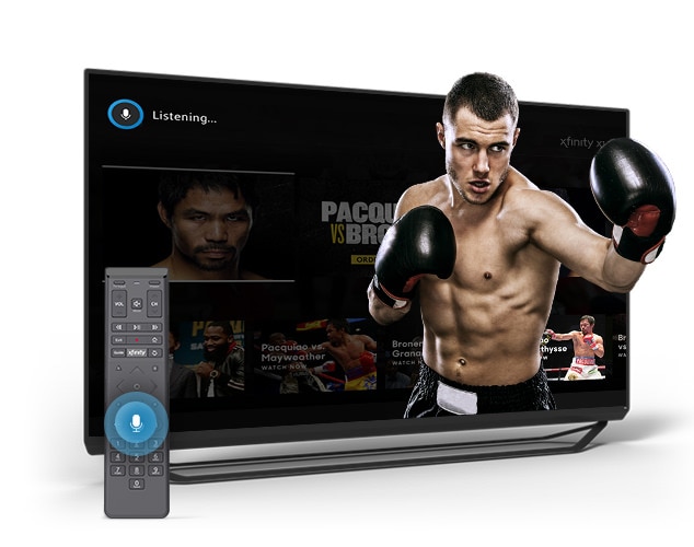 Boxeador en televisor