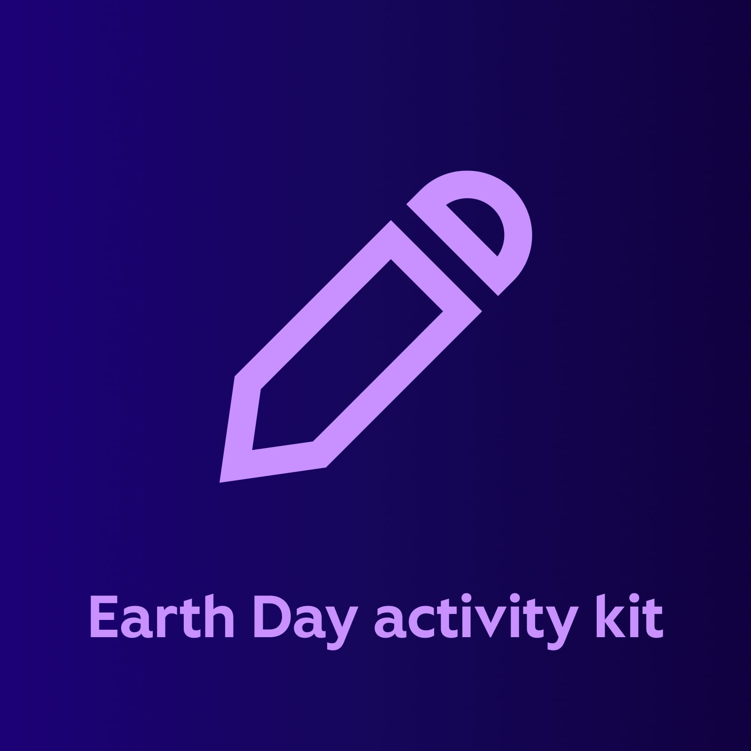Earth day activity kit with a pencil icon above